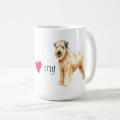 私は私の柔らかい上塗を施してあるWheatenテリアを愛します コーヒーマグカップ (正面右)
