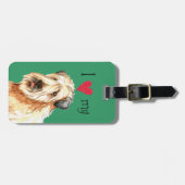 私は私の柔らかい上塗を施してあるWheatenテリアを愛します ラゲッジタグ (正面横)
