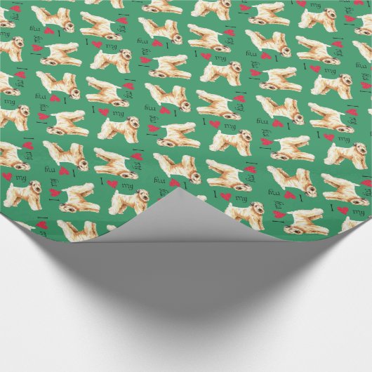私は私の柔らかい上塗を施してあるWheatenテリアを愛します ラッピングペーパー (角)