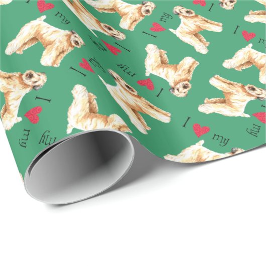 私は私の柔らかい上塗を施してあるWheatenテリアを愛します ラッピングペーパー (ロールコーナー)