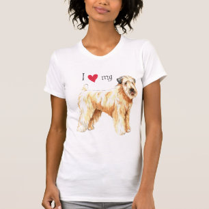 私は私の柔らかい上塗を施してあるWheatenテリアを愛します Tシャツ