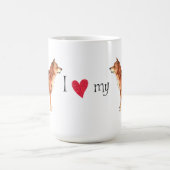 私は私の柴犬を愛します コーヒーマグカップ (中央)