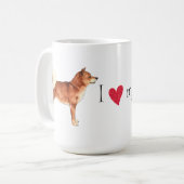 私は私の柴犬を愛します コーヒーマグカップ (正面左)