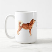 私は私の柴犬を愛します コーヒーマグカップ (左)