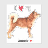 私は私の柴犬ビニールのステッカーが大好き シール (シート)