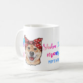 私は私の柴犬犬ペットのハート白熱［赤熱］光を放つコーヒーが大好き コーヒーマグカップ (正面左)