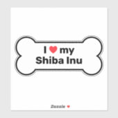 私は私の柴犬短い白カスタムい犬の骨が大好き シール (シート)