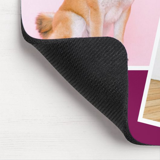 私は私の柴犬2枚の写真が大好き マウスパッド (コーナー)