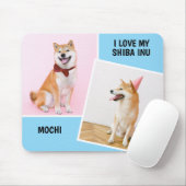 私は私の柴犬2枚の写真が大好き マウスパッド (マウス)
