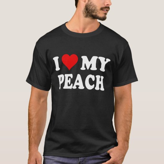 私は私の桃ハート Tシャツ (正面)