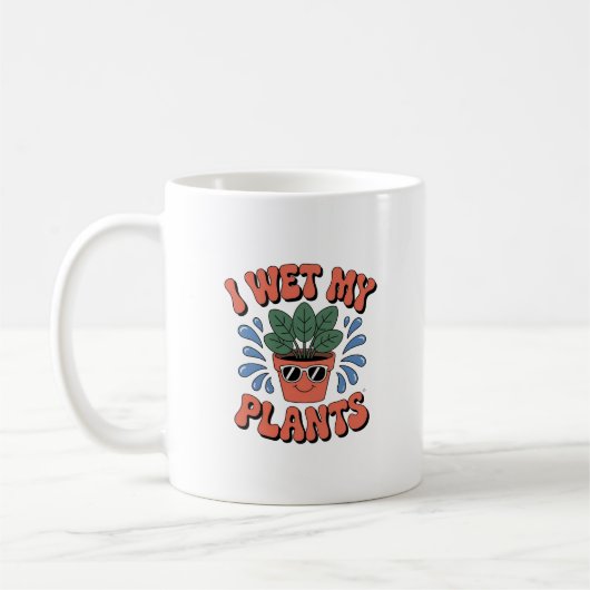 私は私の植物を濡らしおもしろいた – Plant Lover Mug コーヒーマグカップ (左)