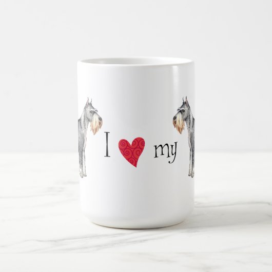 私は私の標準シュナウツァーを愛します コーヒーマグカップ (中央)