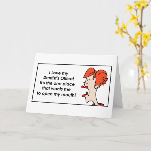 私は私の歯科医のオフィスDakotaJoan.comを愛します カード (黄色い花)