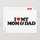 私は私の母とパパが大好き ポストカード (正面/裏面)