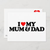 私は私の母とパパが大好き ポストカード (正面/裏面)