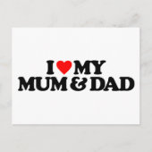私は私の母とパパが大好き ポストカード (正面)