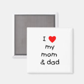 私は私の母とパパが大好き マグネット (正面/裏面)