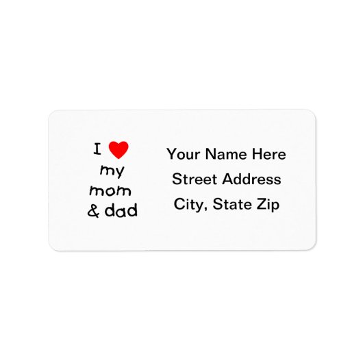 私は私の母とパパが大好き ラベル (正面)