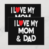 私は私の母とパパを愛祝し – 家族の母の怒り 招待状 (正面/裏面)