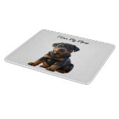 私は私の母のロットワイラー子犬が大好き カッティングボード (角)