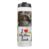 私は私の母の写真コラージュ白い花が大好き タンブラー (正面)