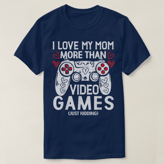 私は私の母の皮肉なビデオおもしろいゲームValentin大好き Tシャツ (デザイン正面)
