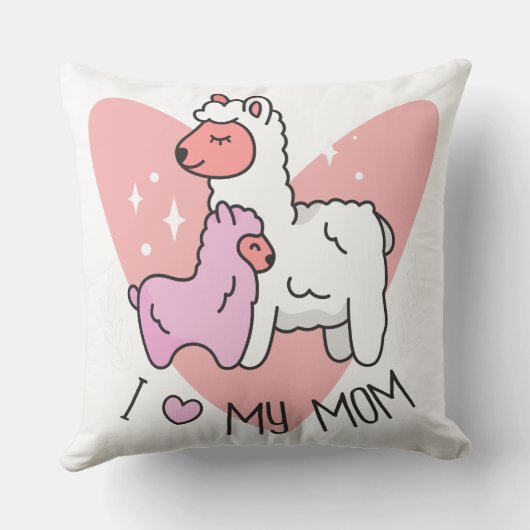 私は私の母アルパカが大好き クッション (裏面)