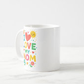 私は私の母マグが大好き コーヒーマグカップ (正面左)