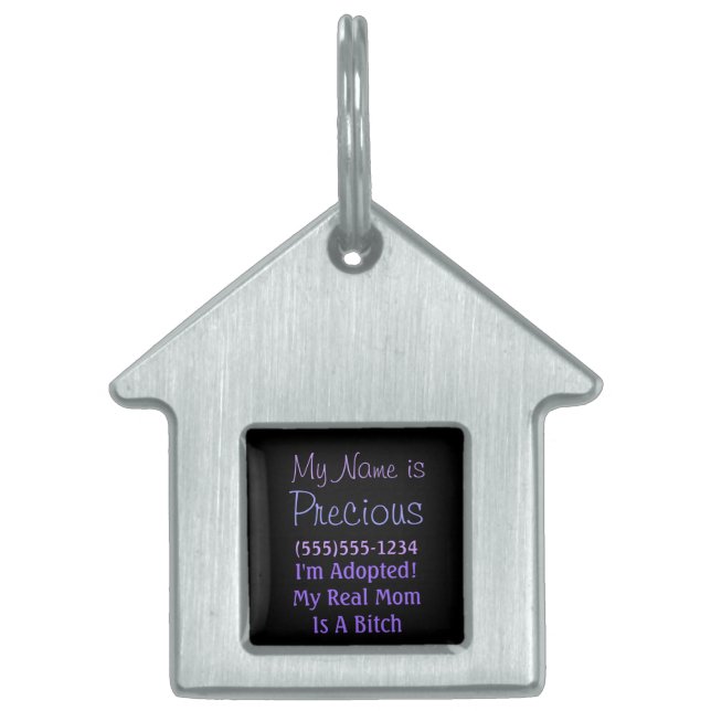 私は私の母実在はB*Tch犬の名前タグを採用されている ペットネームタグ (正面)