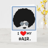 私は私の毛-アフリカ--を愛します カード (黄色い花)