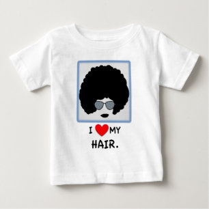 私は私の毛-アフリカ--を愛します ベビーTシャツ