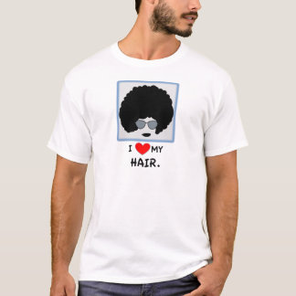 私は私の毛-アフリカ--を愛します Tシャツ