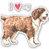 私は私の水スペインの犬のビニールのステッカーが大好き シール (正面)