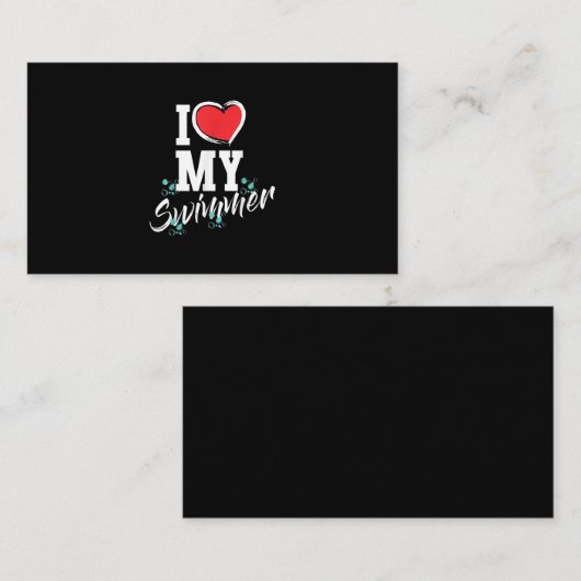 私は私の泳ぐ人泳ぐチームママママギフト大好き エンクロージャーカード (正面/裏面)