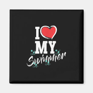 私は私の泳ぐ人泳ぐチームママママギフト大好き マグネット