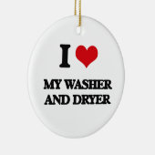 私は私の洗濯機およびドライヤーを愛します セラミックオーナメント (右)