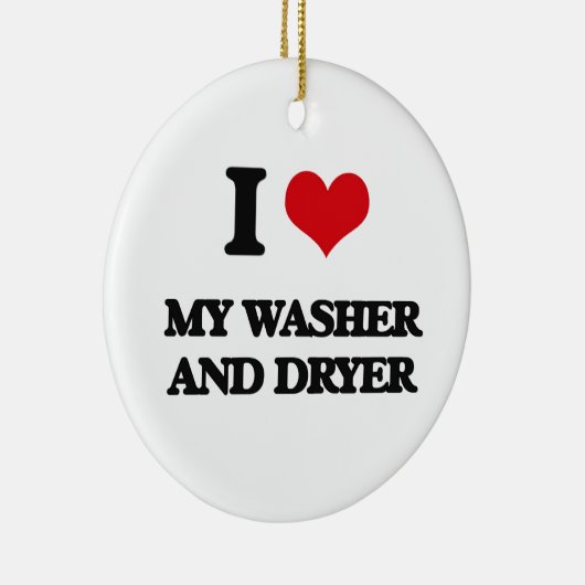 私は私の洗濯機およびドライヤーを愛します セラミックオーナメント (右)
