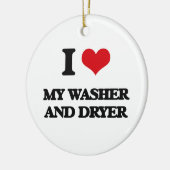 私は私の洗濯機およびドライヤーを愛します セラミックオーナメント (左)
