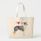 私は私の滑らかなコリーを愛します ラージトートバッグ (正面)
