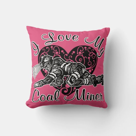 私は私の炭鉱作業員を愛します クッション (正面)