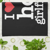 私は私の熱いガールフレンドのバレンタインデーGfギフトが大好き キッチンタオル (折り畳み)