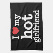 私は私の熱いガールフレンドのバレンタインデーGfギフトが大好き キッチンタオル (縦)