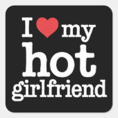 私は私の熱いガールフレンドのバレンタインデーGfギフトが大好き スクエアシール (正面)