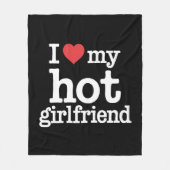 私は私の熱いガールフレンドのバレンタインデーGfギフトが大好き フリースブランケット (正面)