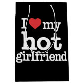 私は私の熱いガールフレンドのバレンタインデーGfギフトが大好き ミディアムペーパーバッグ (正面)