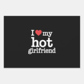 私は私の熱いガールフレンドのバレンタインデーGfギフトが大好き ラッピングペーパーシート (正面)