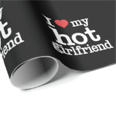 私は私の熱いガールフレンドのバレンタインデーGfギフトが大好き ラッピングペーパー (ロールコーナー)