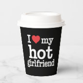 私は私の熱いガールフレンドのバレンタインデーGfギフトが大好き 紙コップ (正面)