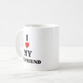 私は私の熱いボーイフレンドが大好き、私は私の熱いボーイフレンドハート コーヒーマグカップ (正面左)