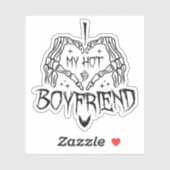 私は私の熱いボーイフレンドのハロウィーンスケルトンが大好おもしろい シール (シート)